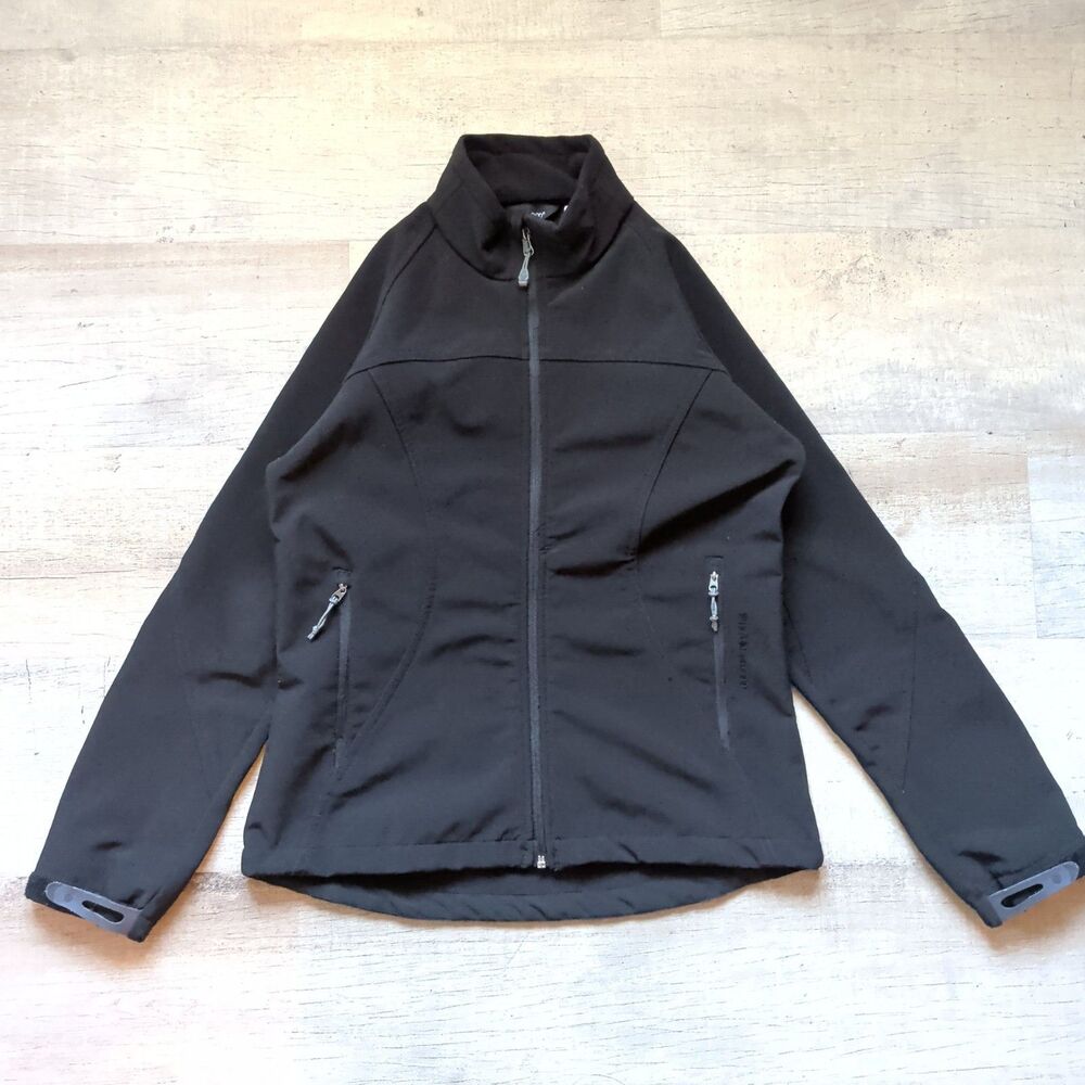 Black Diamond Softshell Jacket Womens Small Black Hooded Fleece Full Zip